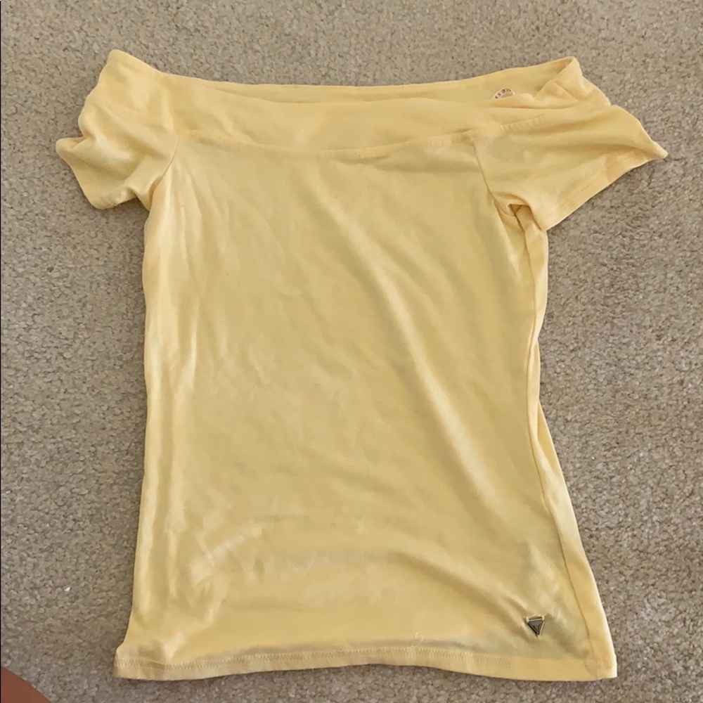Guess yellow off shoulder top